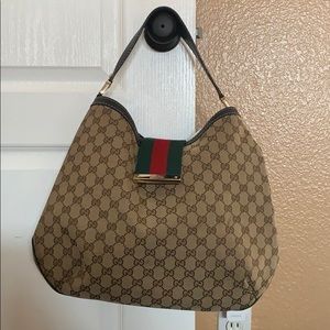 Authentic Gucci Canvas Hobo Handbag